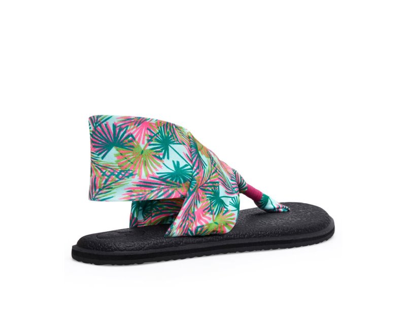 Sanuk Yoga Slings 2 Tropical Vegan Women's Sandals Black | Canada 12QMA